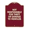 Signmission Not Responsible for Theft or Damage to Vehicles Heavy-Gauge Aluminum Sign, 24" H, BU-1824-23540 A-DES-BU-1824-23540 - alternate 1